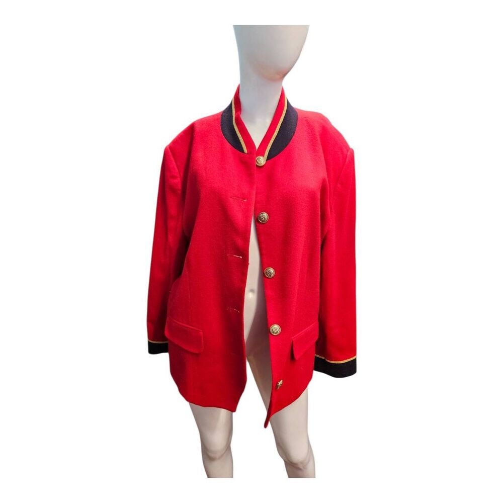 Maggie Mcnaughton Red Wool Military Blazer Womens Size 20 - Picture 2 of 9